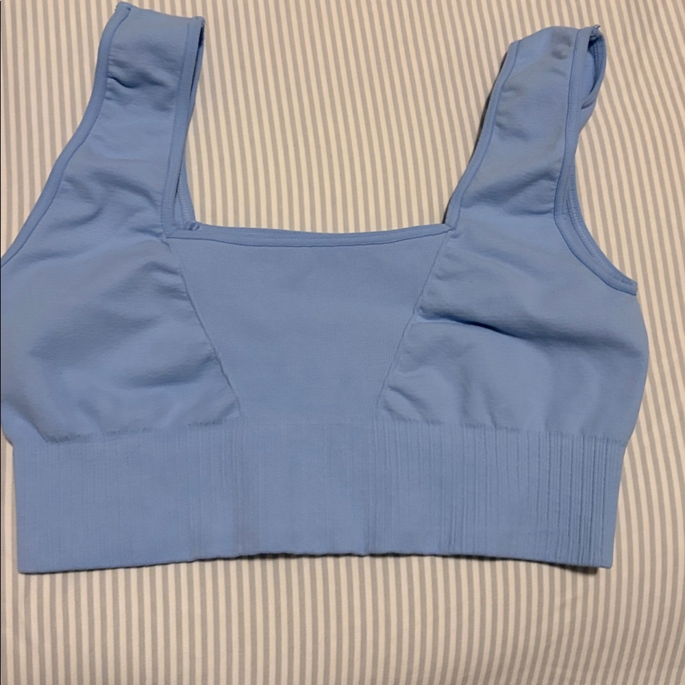 Free People Movement Good Karma light blue sports bra, M/L
